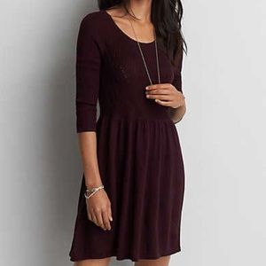 American Eagle Burgundy Sweater Dress